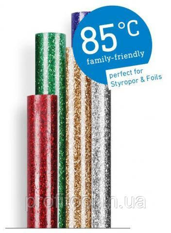 Стрижні термоклейові STEINEL - Low Temp Glitter 7 мм кольорові, 96 г, 16 шт (084639), фото 1