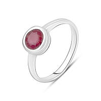 Серебряное кольцо ortex с натуральным рубином 1.25ct, вес изделия 2,27 гр (1192436) 17 размер