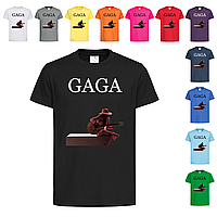 Черная детская футболка С надписью Gaga (14-1-9-5)