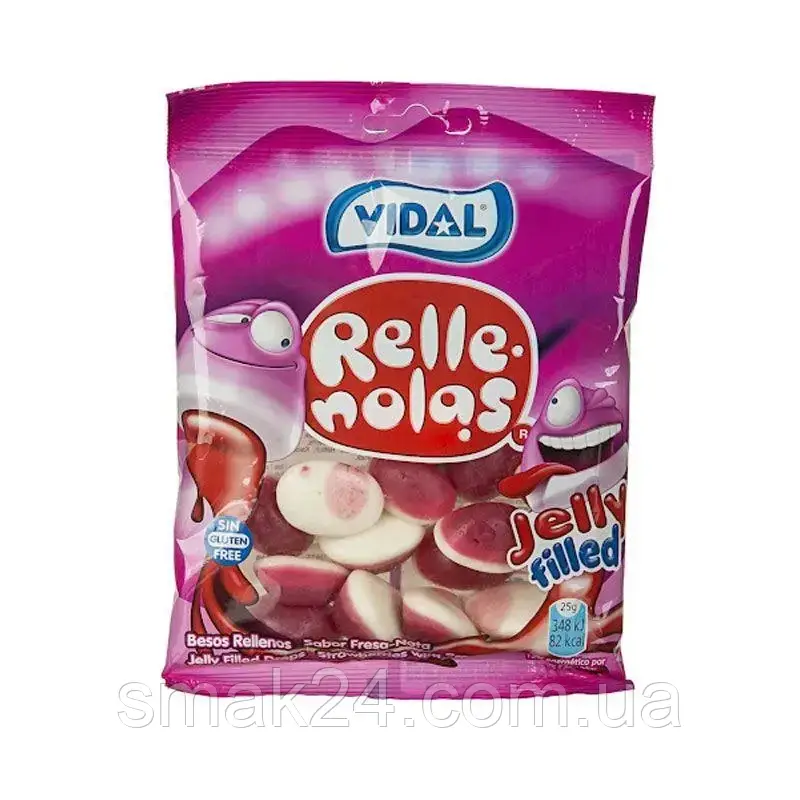 Желейные конфеты Клубника со Сливками БЕЗ ГЛЮТЕНА Vidal Relle Nolas 100г Испания - фото 1 - id-p2088678712