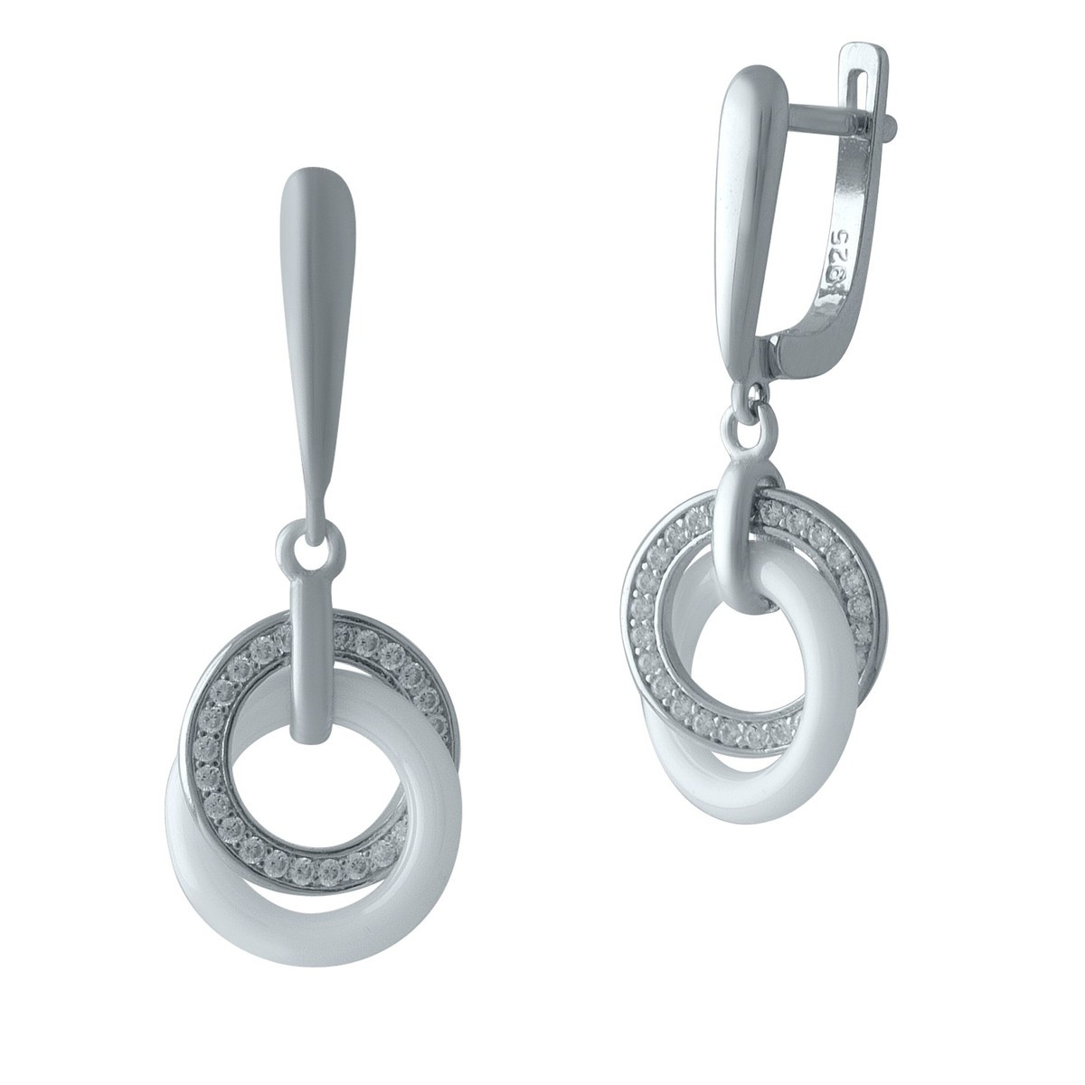 Срібні сережки ortex з керамікою (1329672)