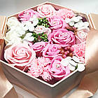 Набір подарунковий букет троянд з мила в подарунковій коробці / Набір квітів мила ручна робота, фото 5