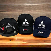Чоловіча кепка з логотипом "Мітсубісі" | чорна бейсболка "Mitsubishi" | весна літо