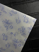 Папір Тишею в листах 50*70см з малюнком синій.