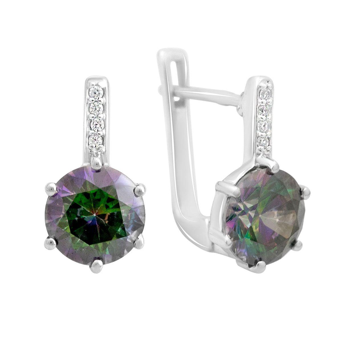 Срібні сережки ortex з містик топазом 6.979ct (2121763), фото 1