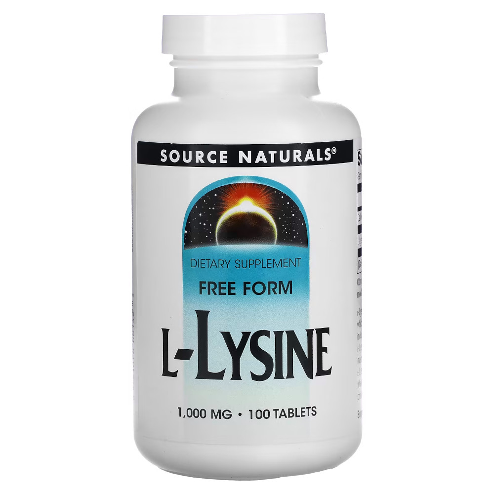 Амінокислота Source Naturals L-Lysine 1000 mg, 100 таблеток CN12070 vh - фото 1 - id-p2088705311