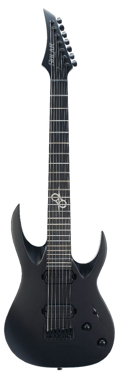 7-струнна електрогітара SOLAR GUITARS A2.7C CARBON BLACK MATTE, фото 1