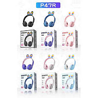 Беспроводные наушники "Заячьи ушки" Wireless с подсветкой RGB Bluetooth 5.0 MP3 плеер 6 цветов P47R