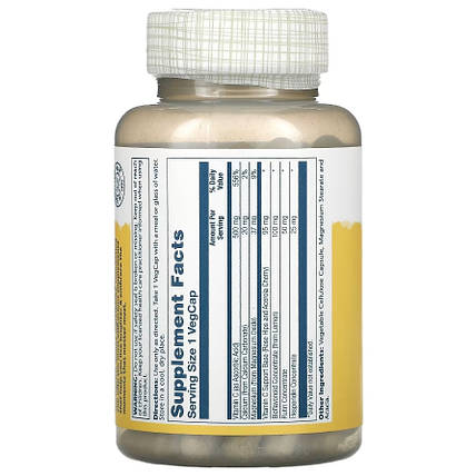 Вітамін С з Біофлавоноїдами Solaray Vitamin C 500 mg with bioflavanoid 100 veg caps, фото 3