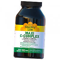 Витамин С и Комплекс цитрусовых биофлавоноидов с рутином Maxi C-Complex Country Life 180таб (36124114)