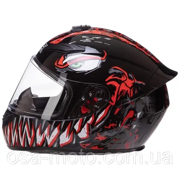 Мотошолом Dragon Red із тонованими склом інтеграл закритий для мотоцикла, скутера