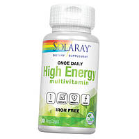 Мультивітаміни для енергії без заліза Once Daily High Energy Multivitamin Iron-Free Solaray 30вігкапс