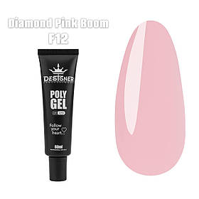Полігель Дизайнер 60 мл. для нарощування та зміцнення нігтів F12 - Diamond Pink Boom