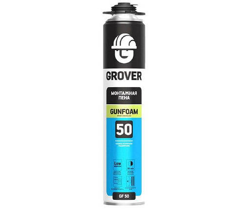 Піна монтажна GROVER GF50 ВСЕЗОННА пістолетна жовта (731 мл), фото 1