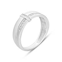 Серебряное кольцо ortex с фианитами, вес изделия 2,7 гр (2152538) 18 размер