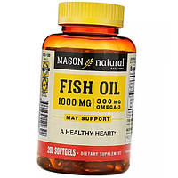Омега 3 для сердца Fish Oil 1000 Mason Natural 200гелкапс (67529002)