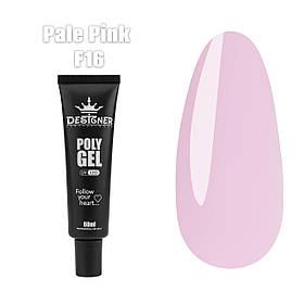 Полігель Дизайнер 60 мл. для нарощування та зміцнення нігтів F16 - Pale Pink