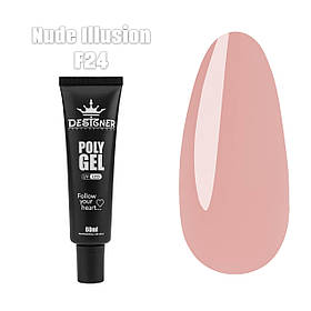 Полігель Дизайнер 60 мл. для нарощування та зміцнення нігтів F24 - Nude Illusion