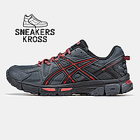 Мужские кроссовки Asics GEL-Kahana 8 Black Red, Крутые кроссовки Асикс Кахана 8 черные