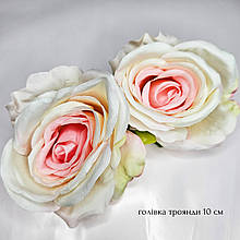 Головка троянди Аваланш 10 см молочно рожева