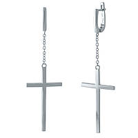 Срібні сережки ortex без каменів (1973370)