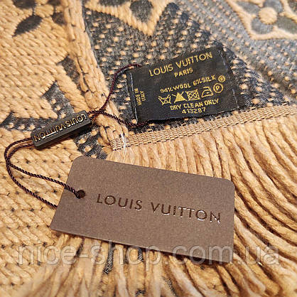 Шарф Louis Vuitton темний беж, фото 4