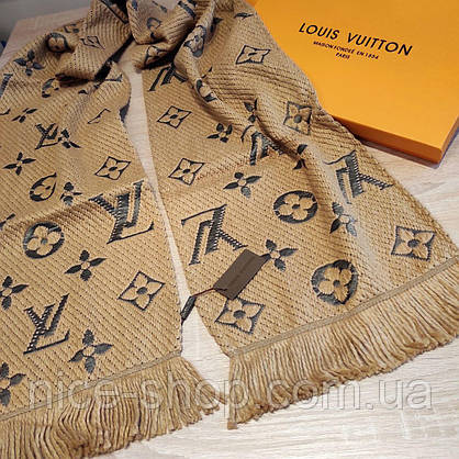 Шарф Louis Vuitton темний беж, фото 5