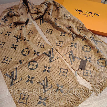 Шарф Louis Vuitton темний беж, фото 6