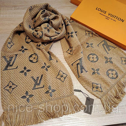 Шарф Louis Vuitton темний беж, фото 3