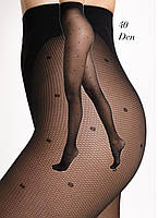 Колготки 40 ден жіночі в горошок з ефектом сіточки Giulia Amalia Rete чорного кольору 2 3 4 - р2, фото 3