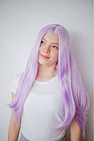 Светло фиолетовый ровный парик с пробором на сетке