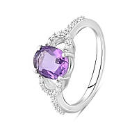 Серебряное кольцо ortex с натуральным аметистом 1.7ct, вес изделия 2,79 гр (2107477) 18 размер