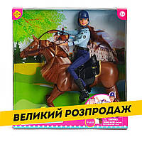 Кукла Defa Lucy Полицейский на лошади 8420 (коричневый)