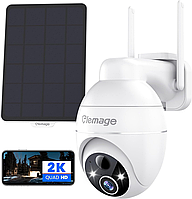 Уличная камера наблюдения elemage 2K с солнечной панелью, PTZ-камерой Wi-Fi, датчиком движения PIR, камерой