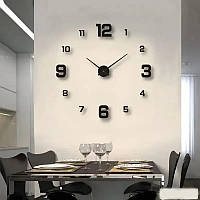 Годинник 3д настінний годинник 40 см діаметр модульний з цифрами DIY Clock Idea black для прикрашування інтер'єру