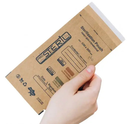 Пакети для стерилізації ProSteril, 100*200 PK W, Білий Крафт (100шт/уп)