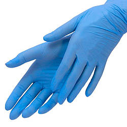 Рукавички нітрилові MERCATOR Nitrylex Basic неопудренні M, (100 шт/пач), блакитні