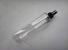 400 мл Циліндр ПЕТ флакон прозорий з чорним спреєм, розпилювачем 24/410, тара, ємність, баночка, фото 2