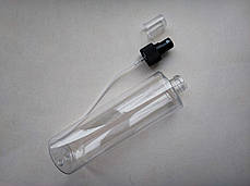 400 мл Циліндр ПЕТ флакон прозорий з чорним спреєм, розпилювачем 24/410, тара, ємність, баночка, фото 3