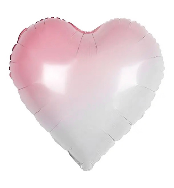Повітряна кулька "Heart" Ø - 45 см., омбре рожевий