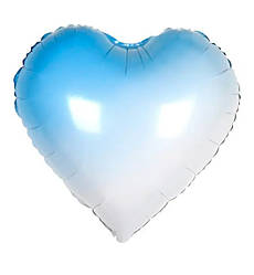 Повітряна куля "Heart" Ø - 45 см., омбре блакитний