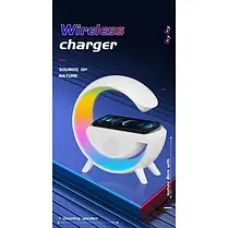 Настільна лампа, нічник RGB 3-in-1 HM-3130 Rainbow Light-Wireless Charger-Speaker з бездротовою зарядкою (24), фото 4