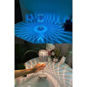 Настільна кришталева лампа із сенсорним керуванням 3 різновиди кольорів, фото 2