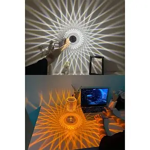 Настільна кришталева лампа із сенсорним керуванням 3 різновиди кольорів, фото 3