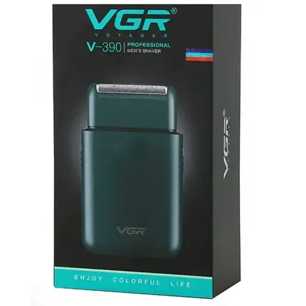 Електробритва VGR Professional Men's Shaver V-390 Green — стильна та зручна бритва для професійного, фото 1