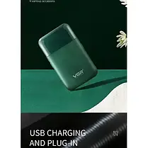 Електробритва VGR Professional Men's Shaver V-390 Green — стильна та зручна бритва для професійного, фото 5