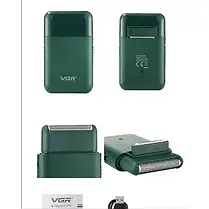 Електробритва VGR Professional Men's Shaver V-390 Green — стильна та зручна бритва для професійного, фото 6