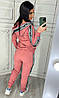 Жіночий спортивний костюм Stella з лампасами рожевий (трикотаж двунить Туреччина), фото 7