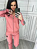 Жіночий спортивний костюм Stella з лампасами рожевий (трикотаж двунить Туреччина), фото 3