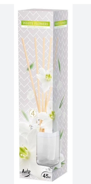 Аромадифузор ароматичиний для дому "Білі квіти" White Flowers 45мл Aura Bispol Польща